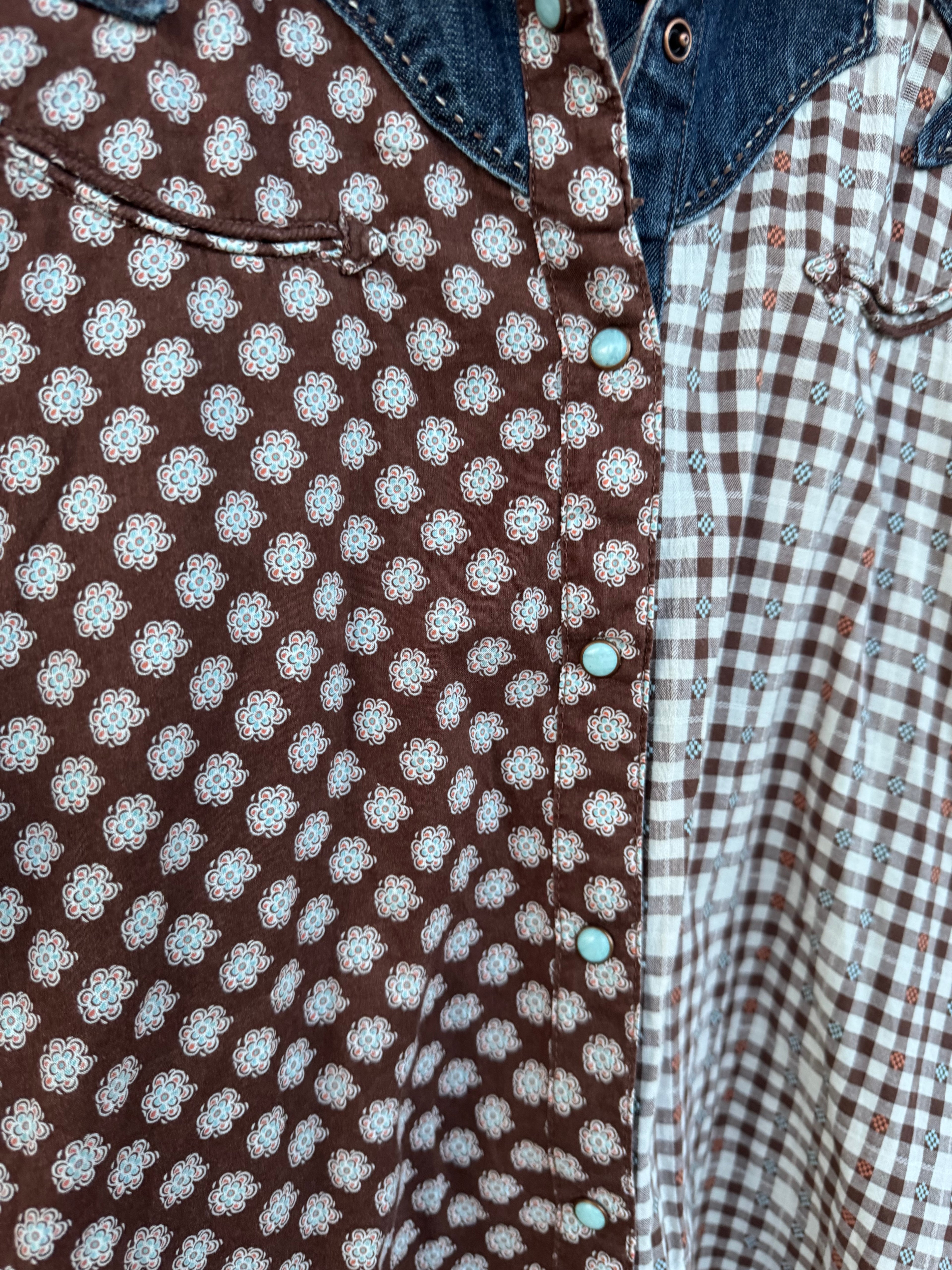 WRANGLER PEARL SNAP SHIRT L