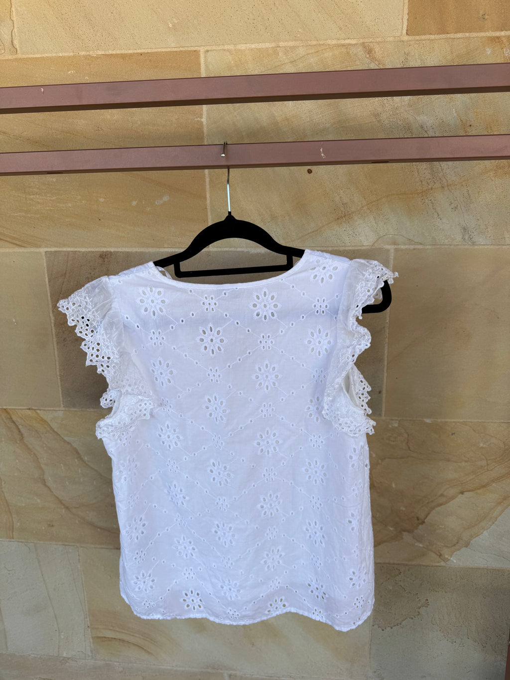 VERA MODA WOMENS LACE BRODERIE BLOUSE S