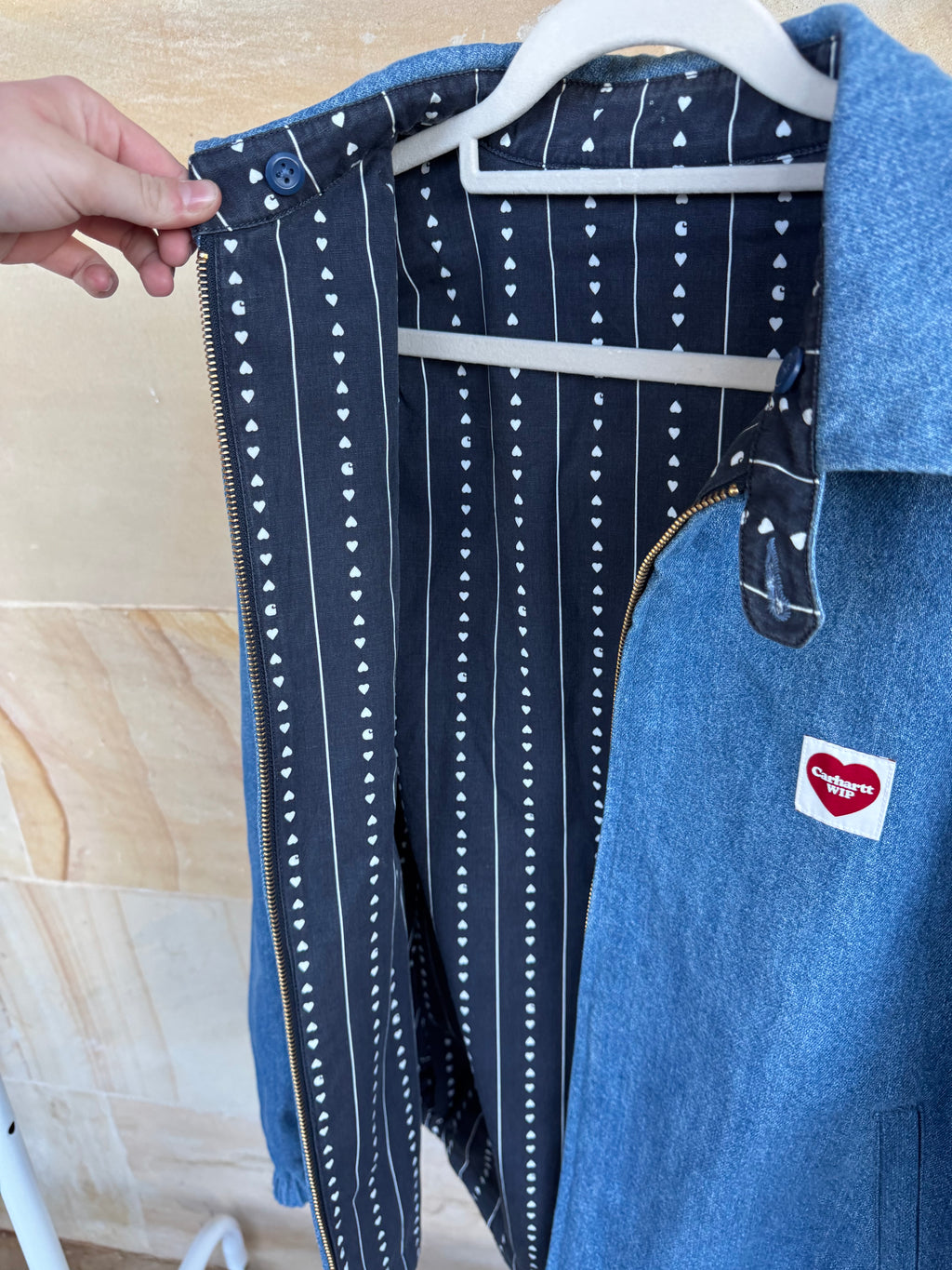 CARHARTT DENIM BOMBER JACKET L
