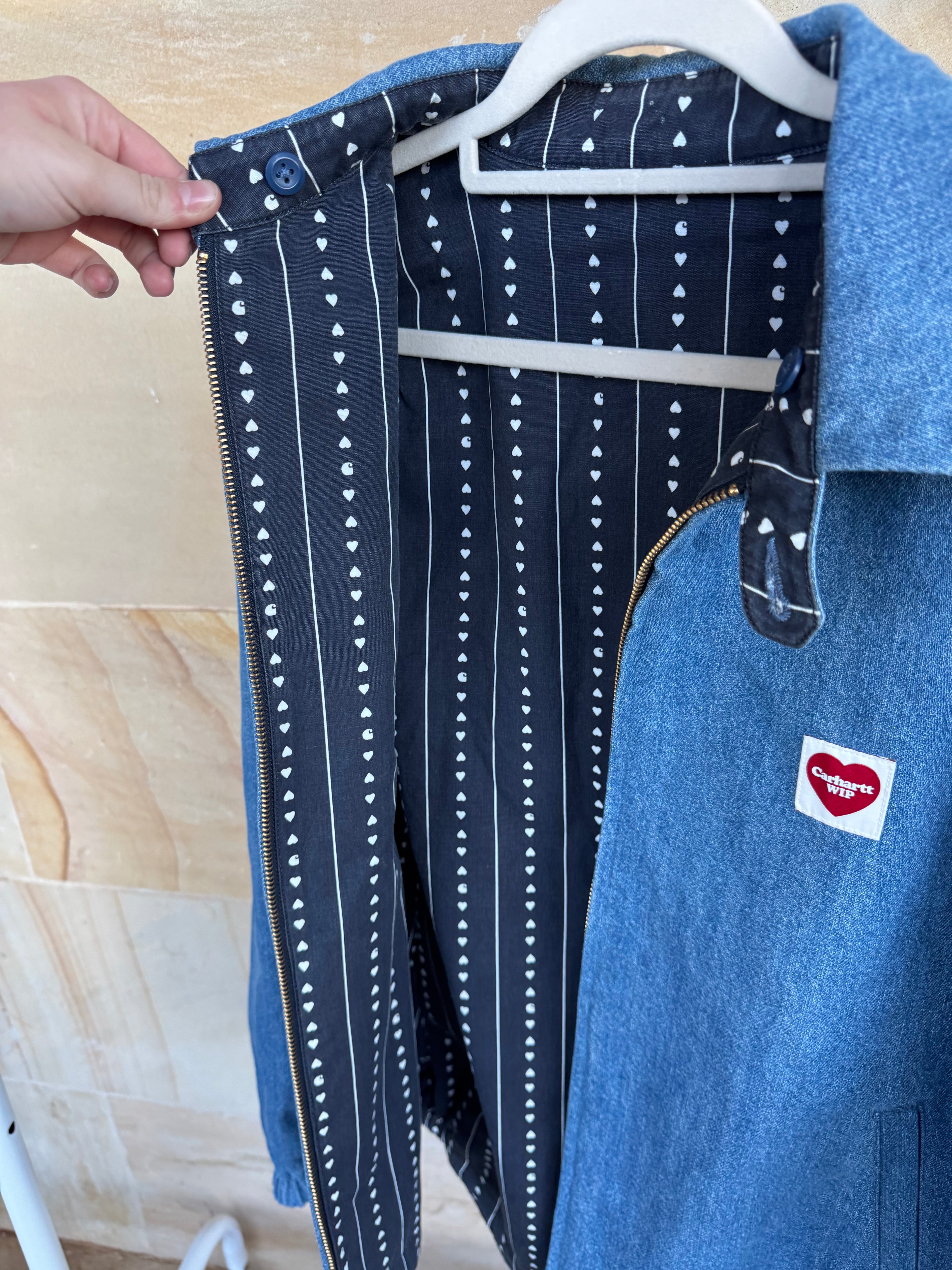 CARHARTT DENIM BOMBER JACKET L